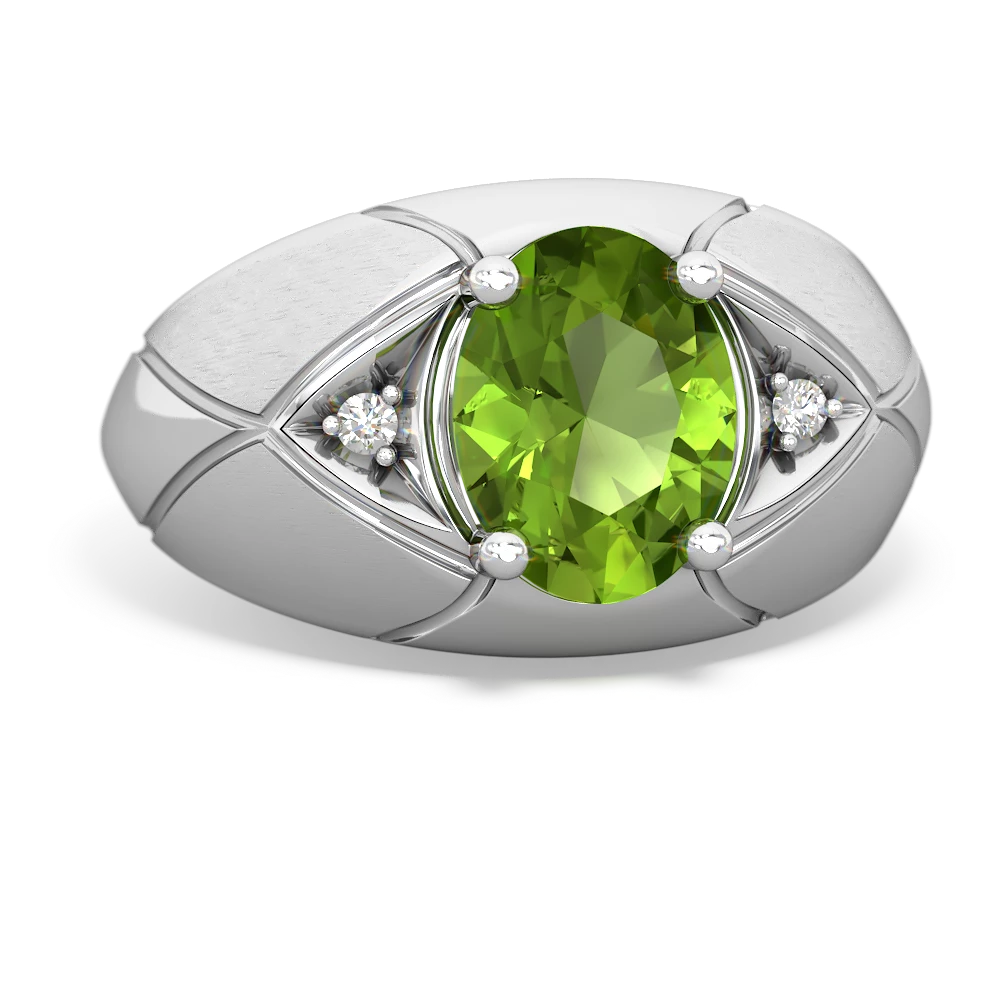 Peridot Men's Crossroads 14K White Gold ring R0361