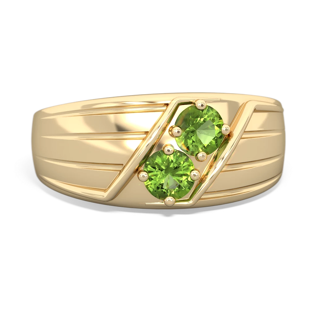 Peridot Men's Streamline 14K Yellow Gold ring R0460