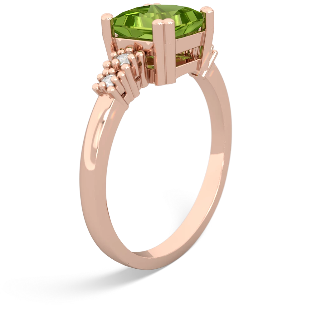 Peridot Art Deco Princess 14K Rose Gold ring R2014