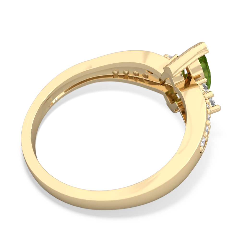 Peridot Antique Style 14K Yellow Gold ring R2343 - front view