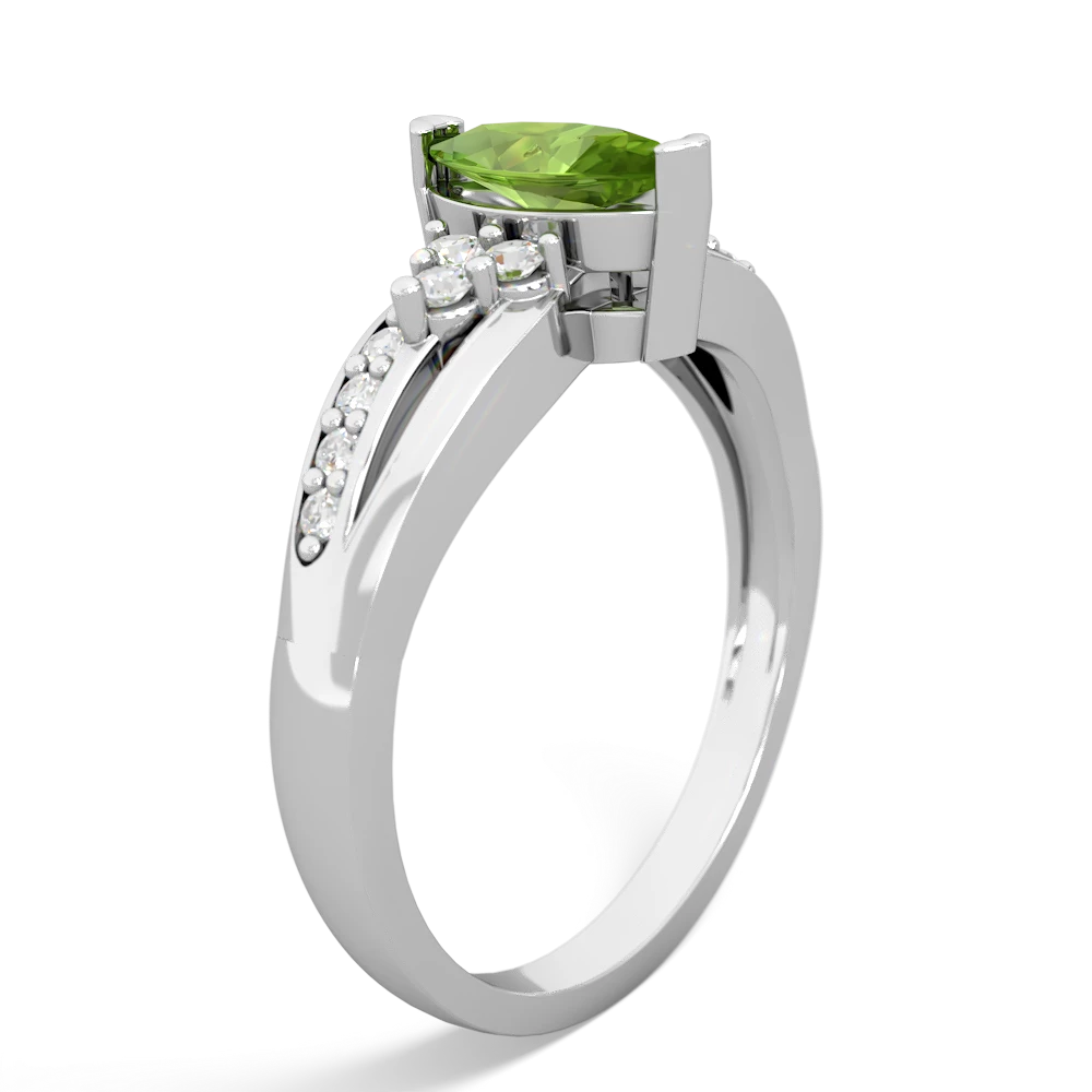 Peridot Royal Marquise 14K White Gold ring R2343