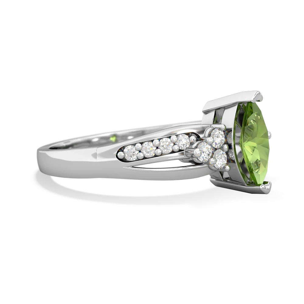 Peridot Royal Marquise 14K White Gold ring R2343