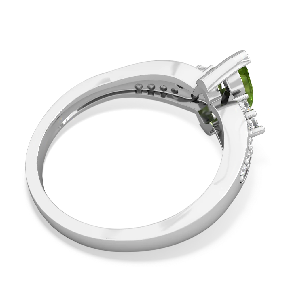 Peridot Royal Marquise 14K White Gold ring R2343