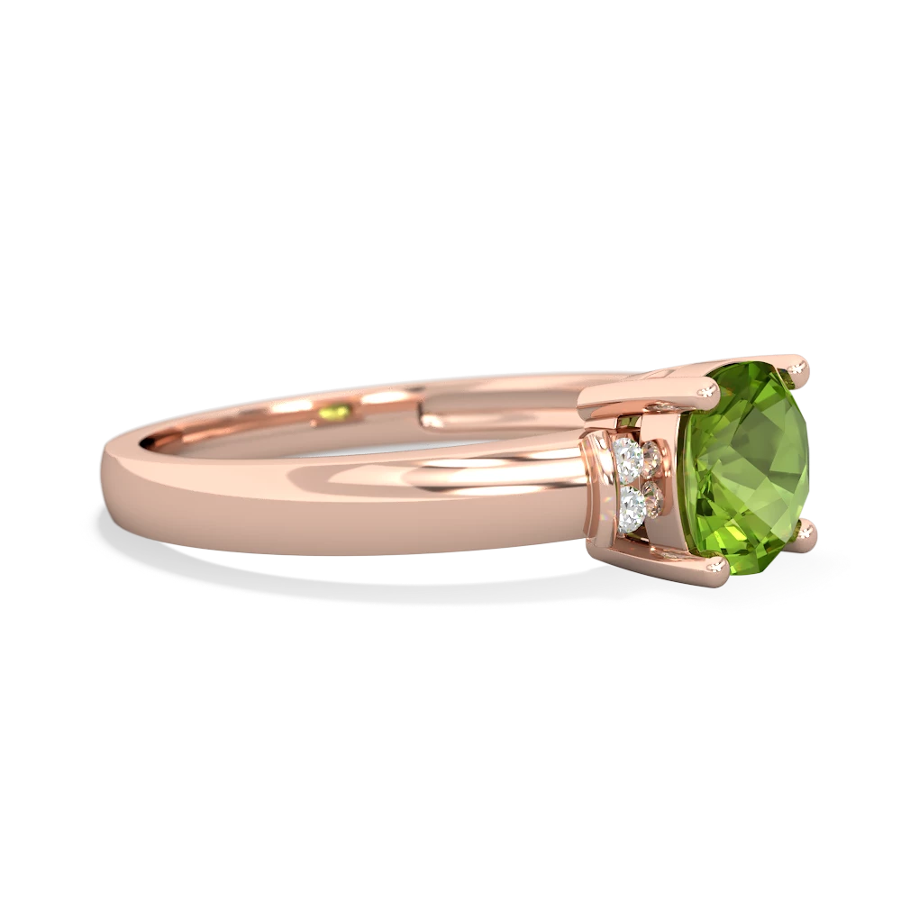 Peridot Simply Elegant Cushion 14K Rose Gold ring R2489