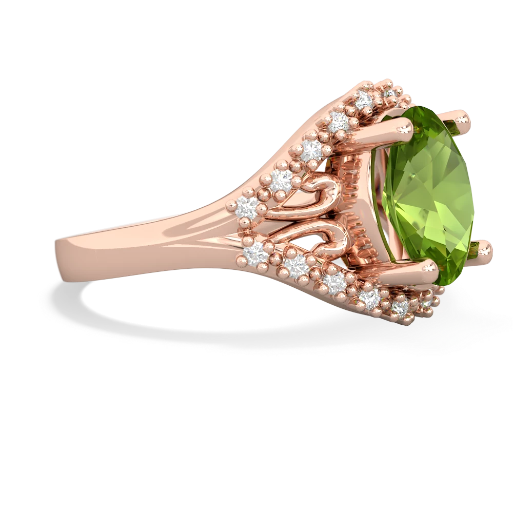 Peridot Antique Style Cocktail 14K Rose Gold ring R2564