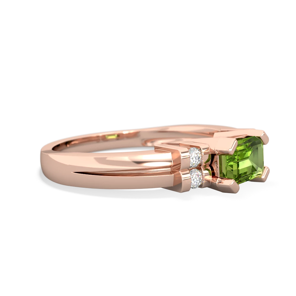 Peridot Art Deco East-West 14K Rose Gold ring R2590