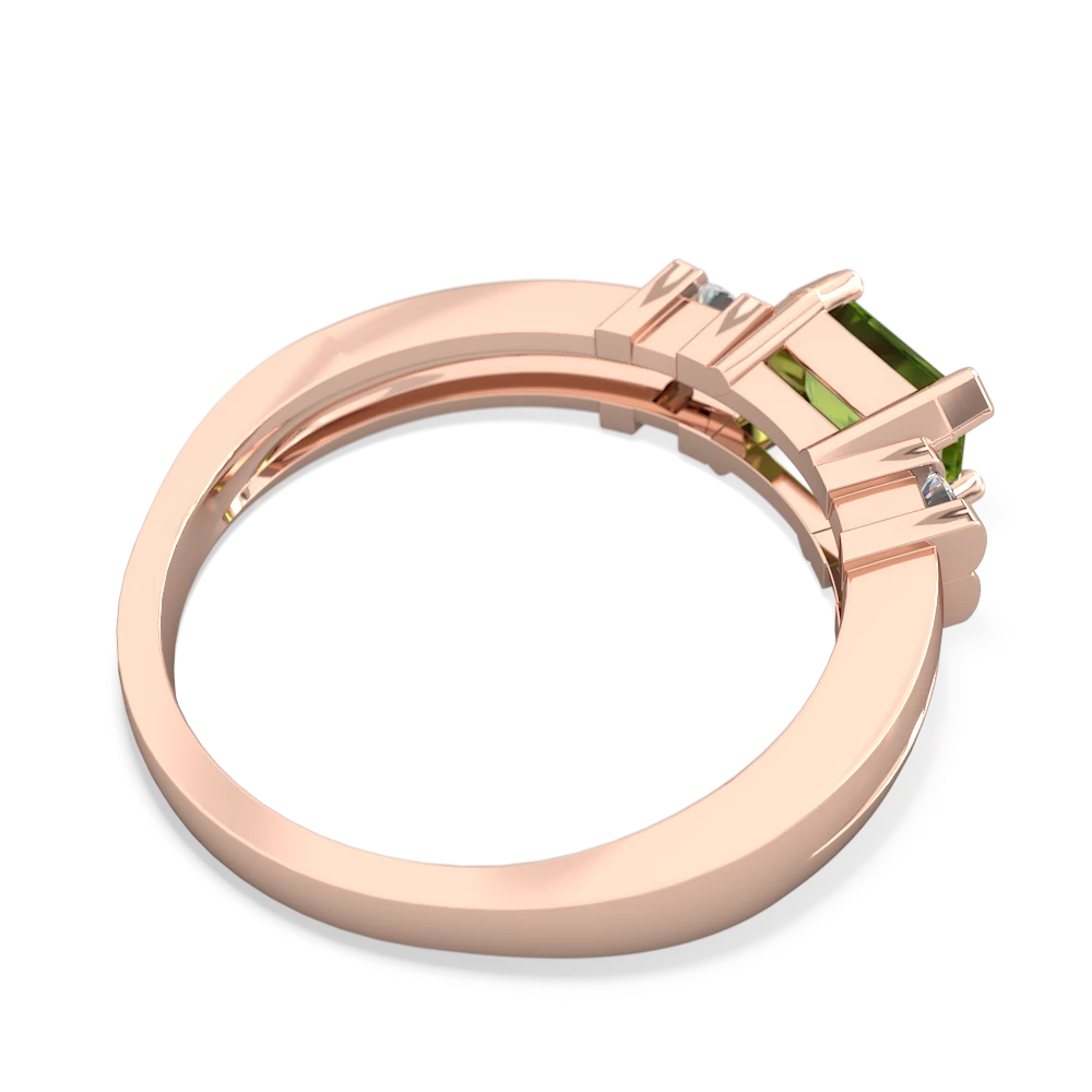 Peridot Art Deco East-West 14K Rose Gold ring R2590