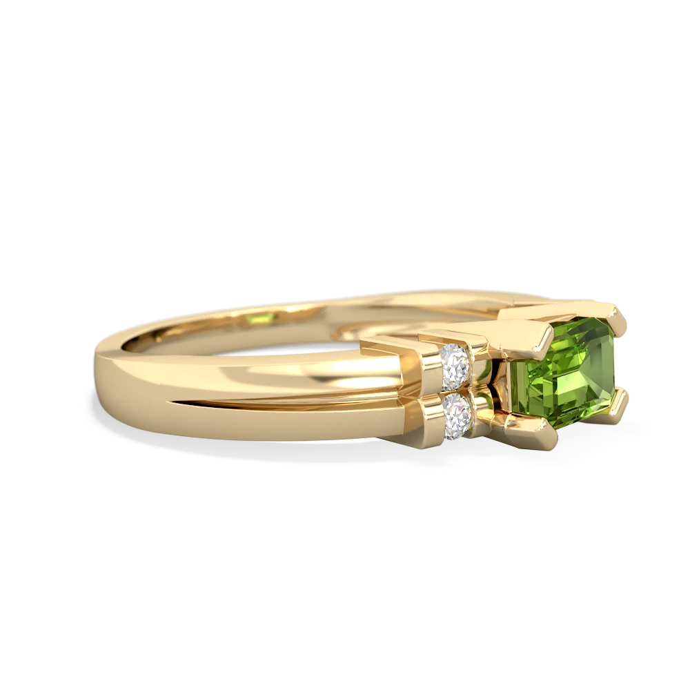 Peridot Art Deco East-West 14K Yellow Gold ring R2590