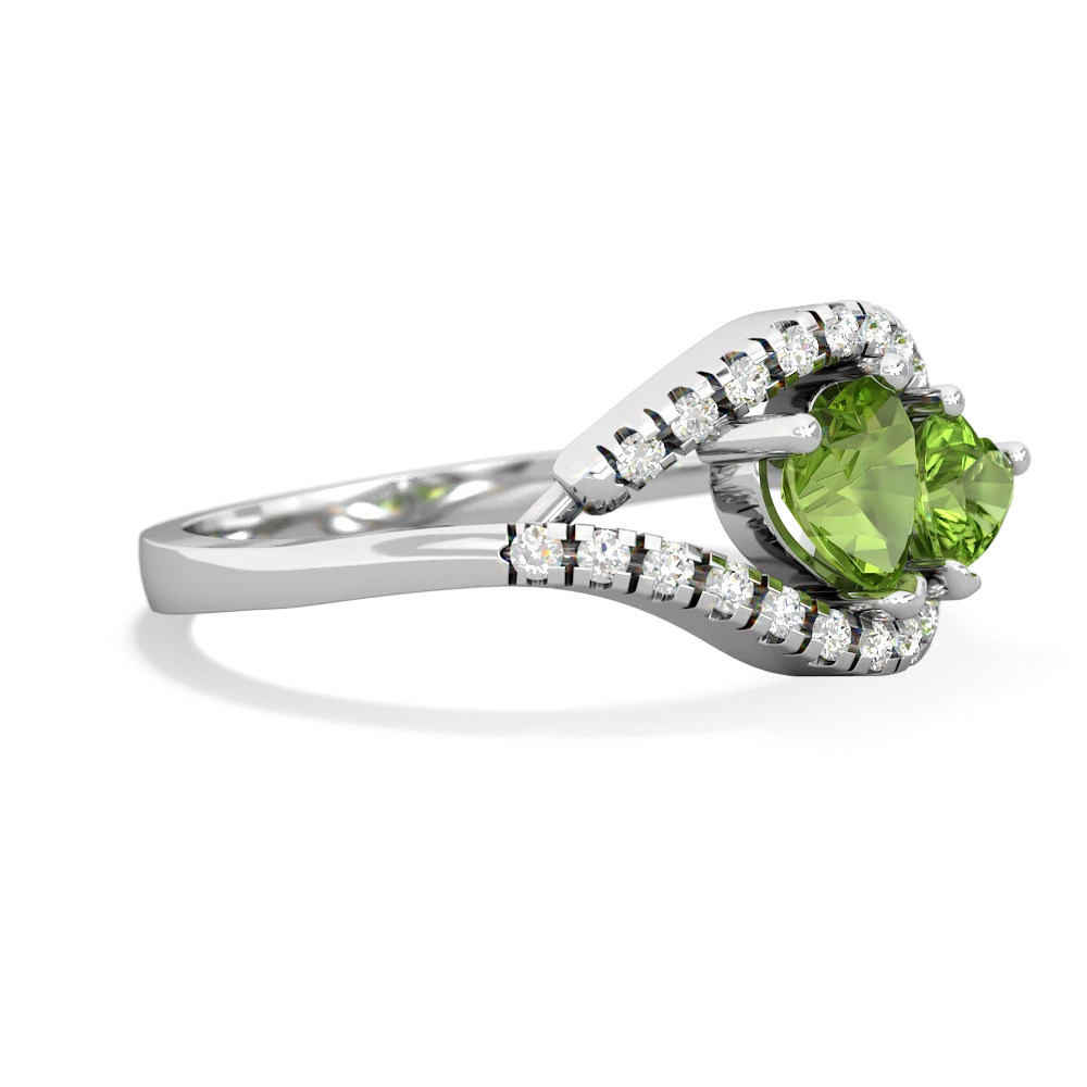 Peridot Mother And Child 14K White Gold ring R3010