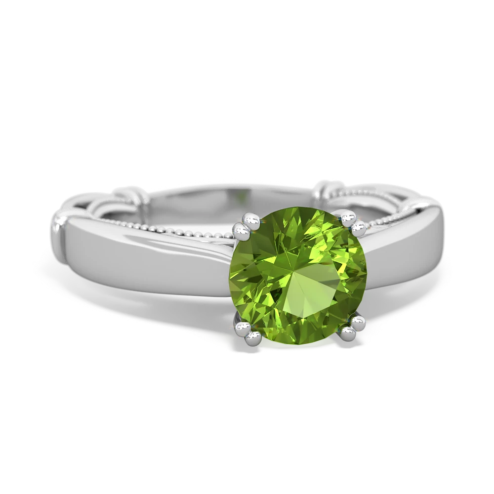 Peridot Renaissance 14K White Gold ring R27806RD