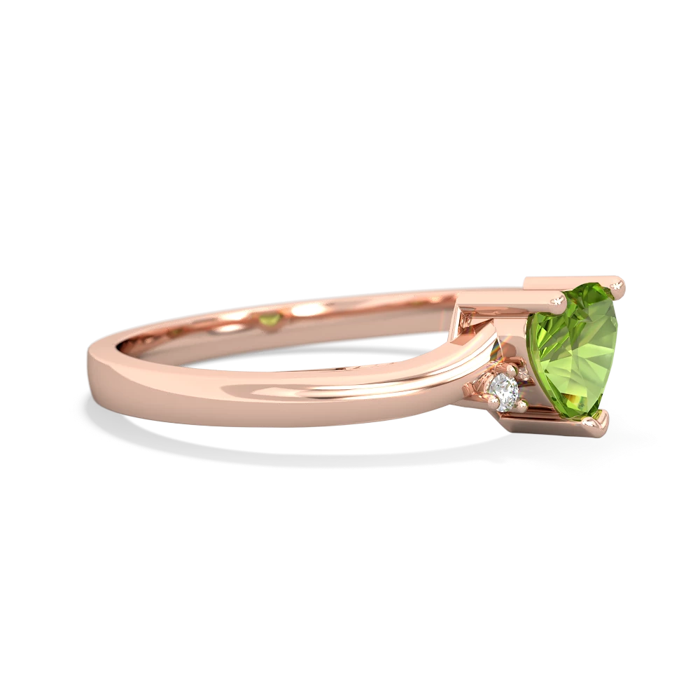 Peridot Delicate Heart 14K Rose Gold ring R0203