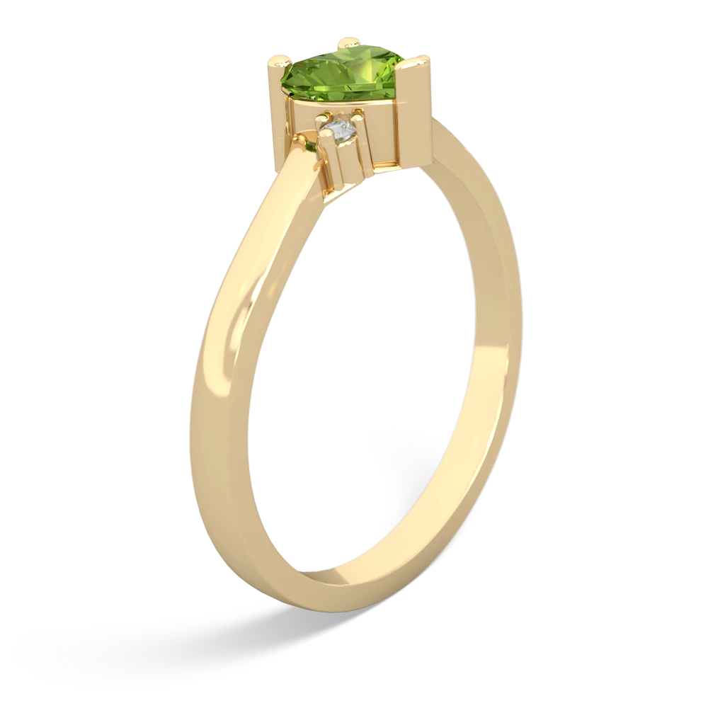 Peridot Delicate Heart 14K Yellow Gold ring R0203