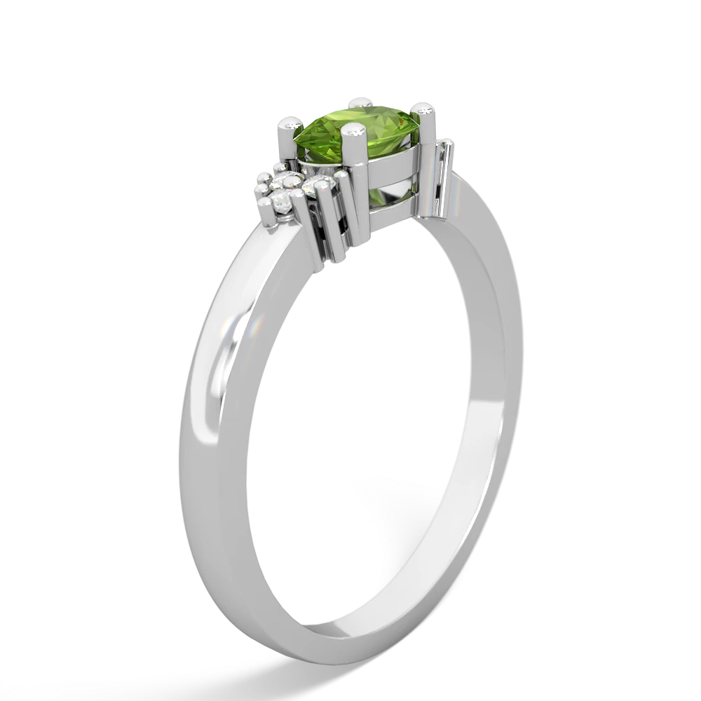 Peridot Simply Elegant East-West 14K White Gold ring R2480