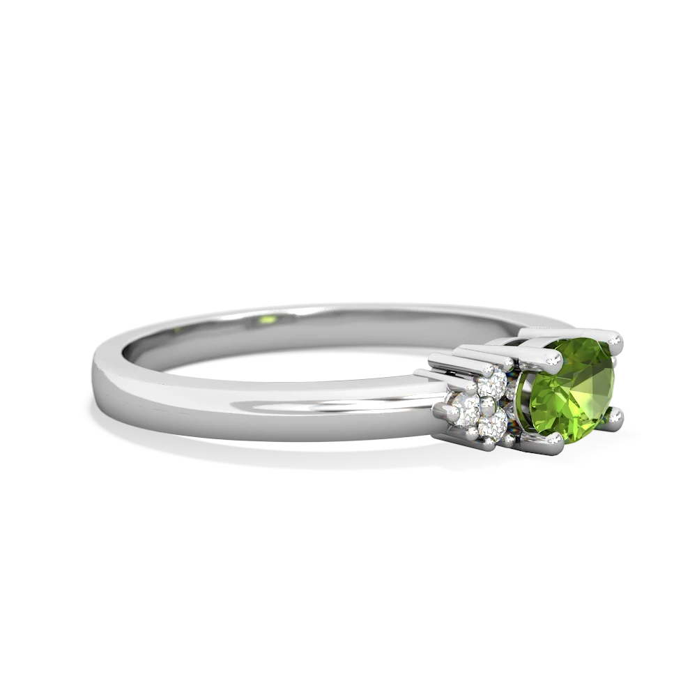 Peridot Simply Elegant East-West 14K White Gold ring R2480