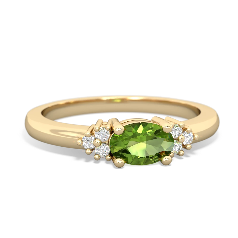 Peridot Simply Elegant East-West 14K Yellow Gold ring R2480