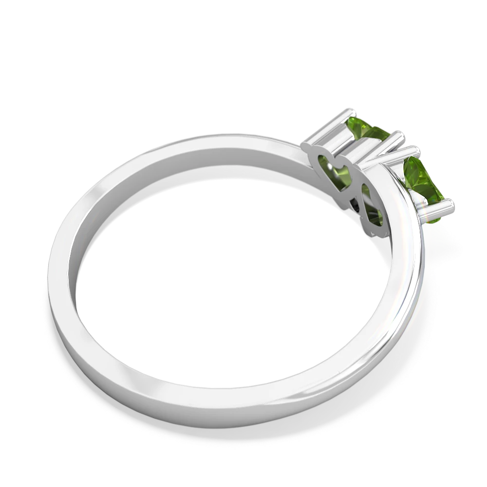 Peridot Sweethearts 14K White Gold ring R5260