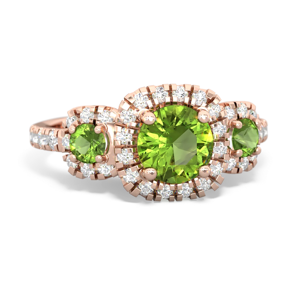 Peridot Regal Halo 14K Rose Gold ring R5350