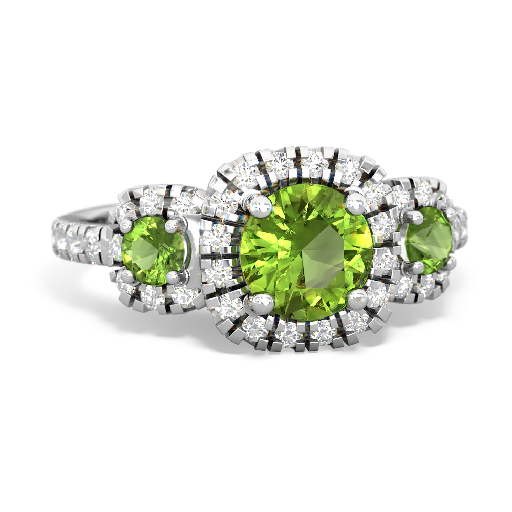 Peridot Regal Halo 14K White Gold ring R5350