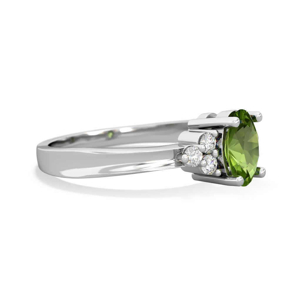 Peridot Simply Elegant 14K White Gold ring R2113