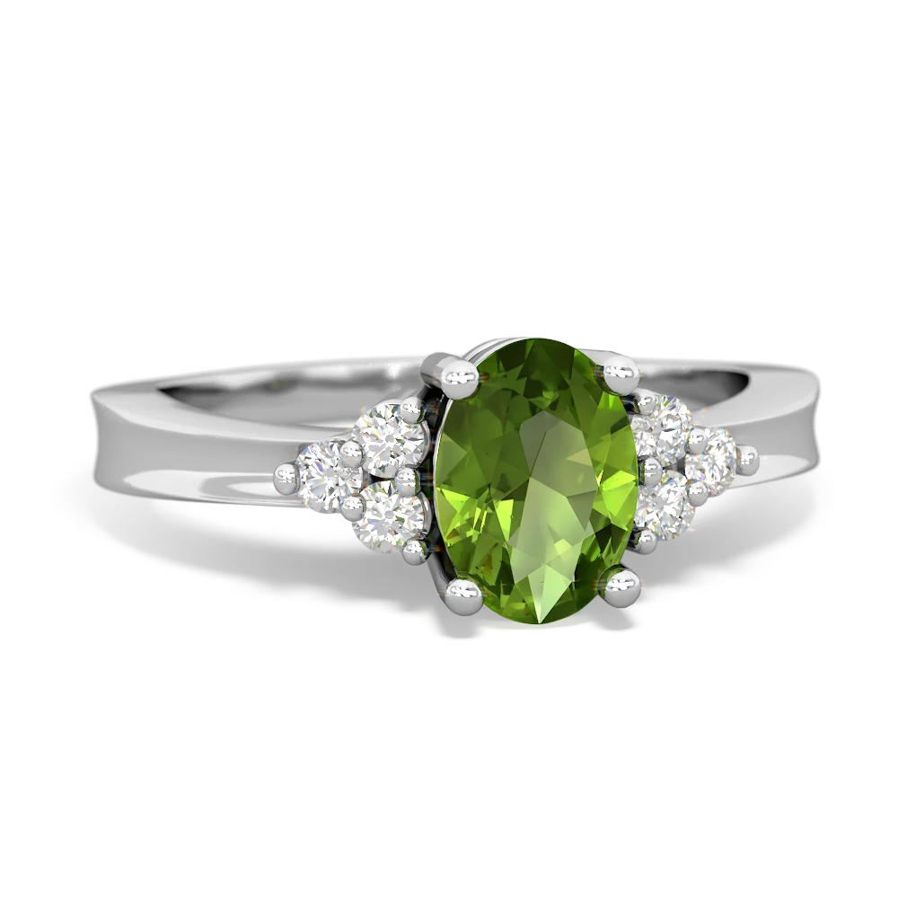 Peridot Simply Elegant 14K White Gold ring R2113