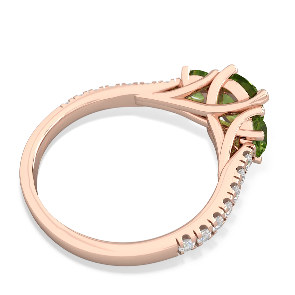 Peridot Pave Trellis 14K Rose Gold ring R5500