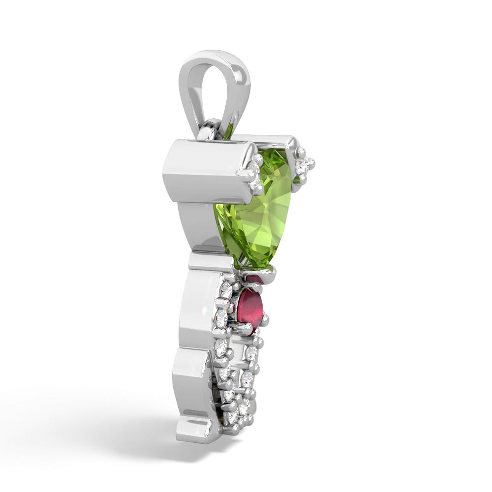 Peridot Puppy Love 14K White Gold pendant P5800