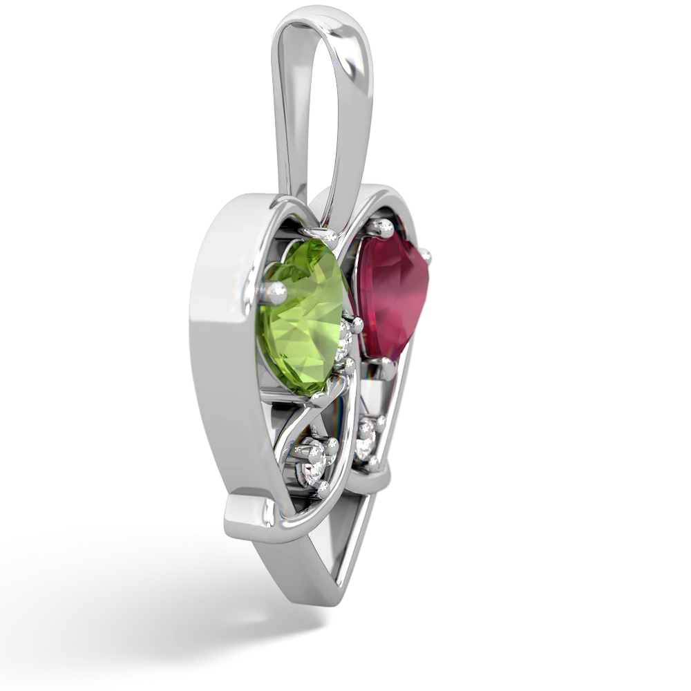 Peridot Celtic Trinity Heart 14K White Gold pendant P5331