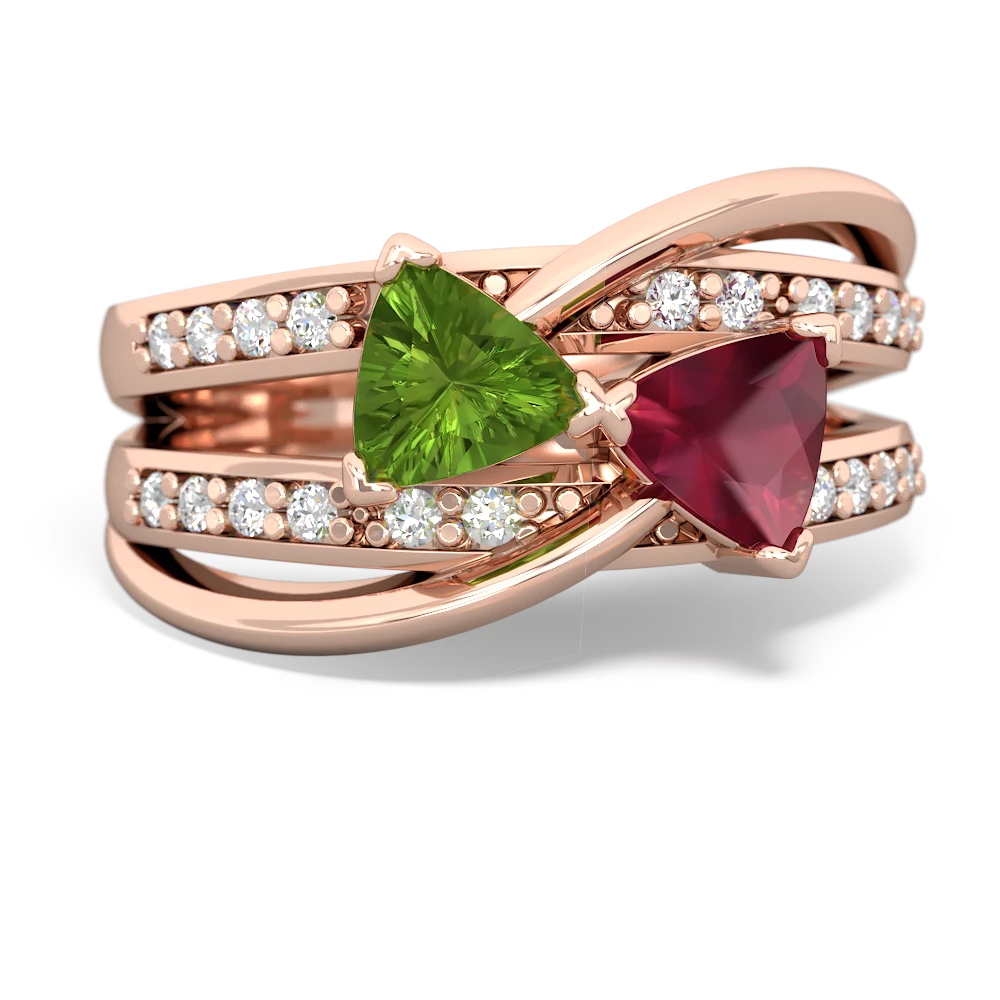 Peridot Bowtie 14K Rose Gold ring R2360