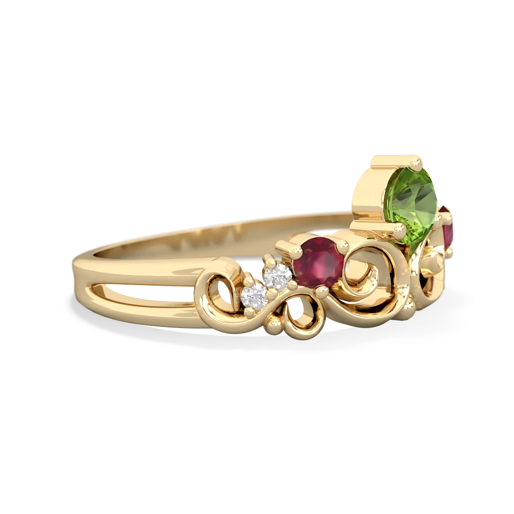 Peridot Crown Keepsake 14K Yellow Gold ring R5740