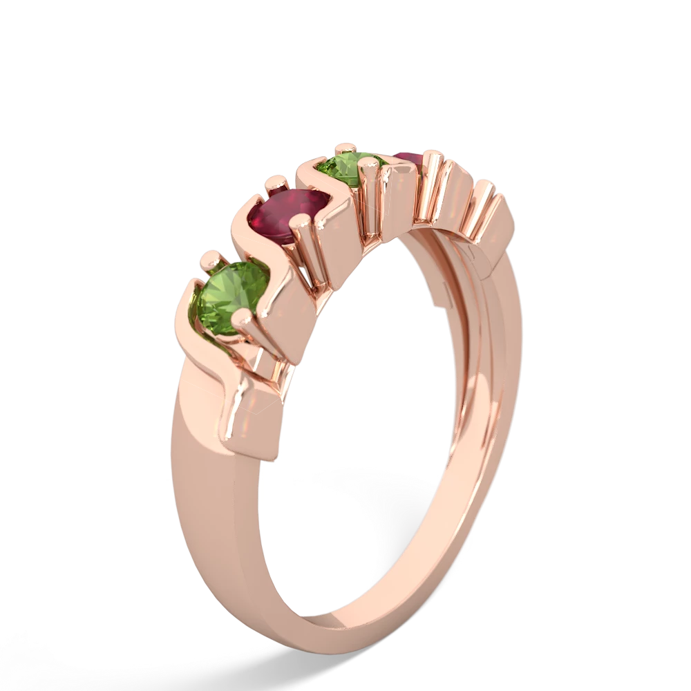 Peridot Anniversary Band 14K Rose Gold ring R2089