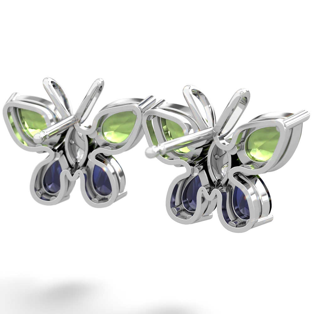 Peridot Butterfly 14K White Gold earrings E2215