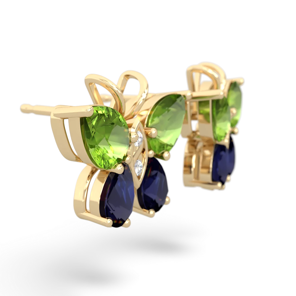 Peridot Butterfly 14K Yellow Gold earrings E2215