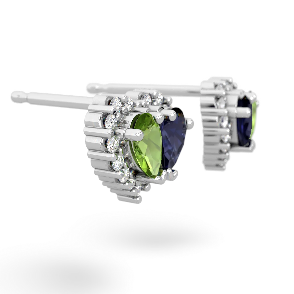 Peridot Halo 14K White Gold earrings E7008