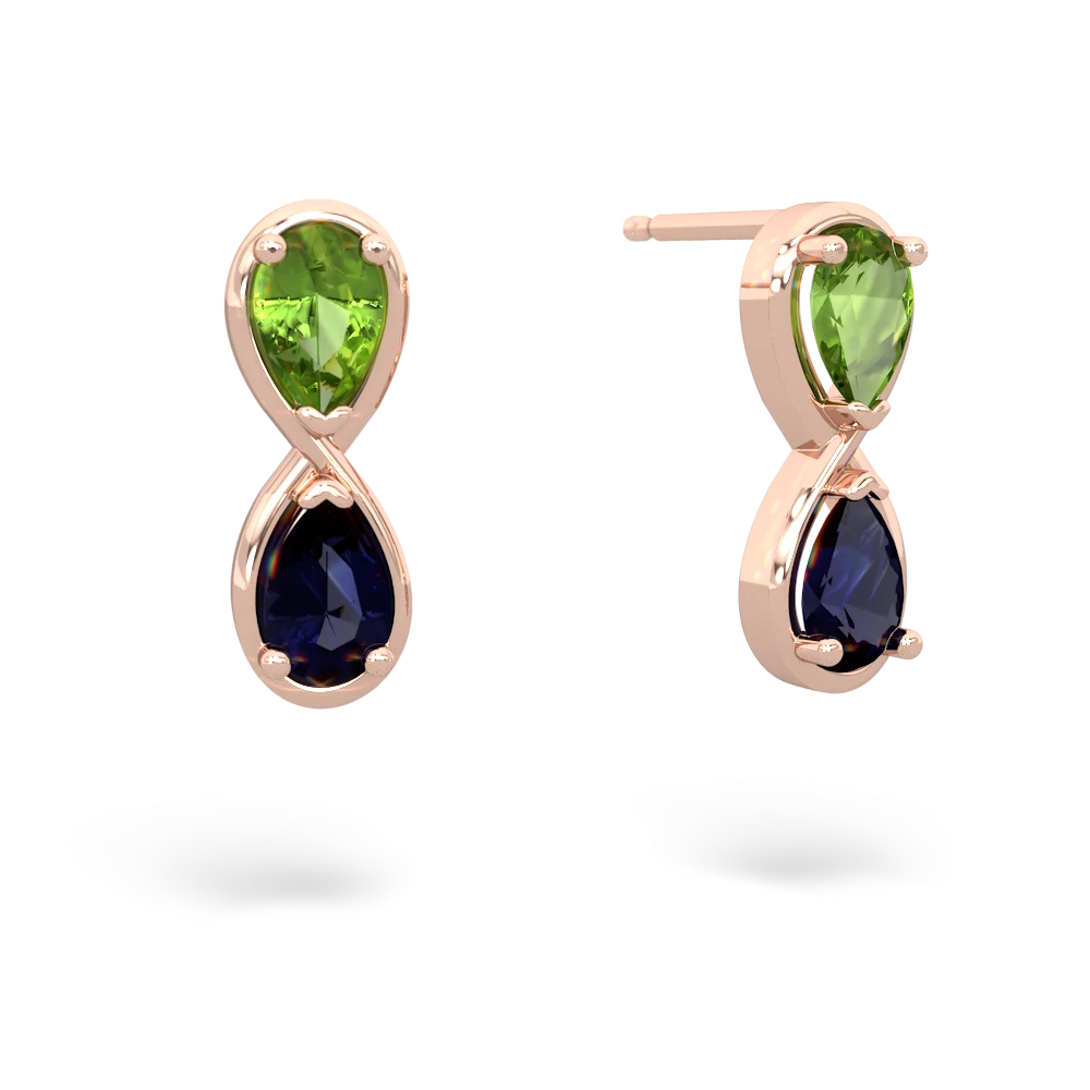 Peridot Infinity 14K Rose Gold earrings E5050