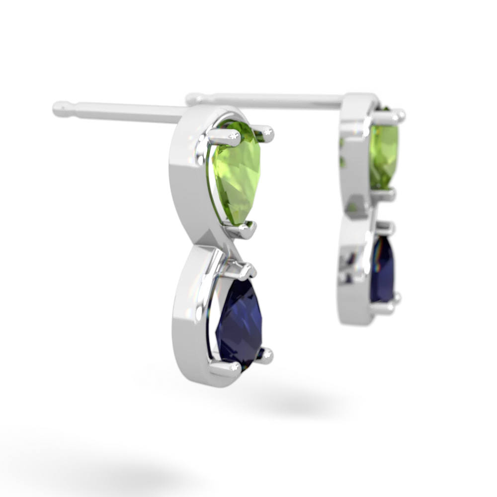 Peridot Infinity 14K White Gold earrings E5050