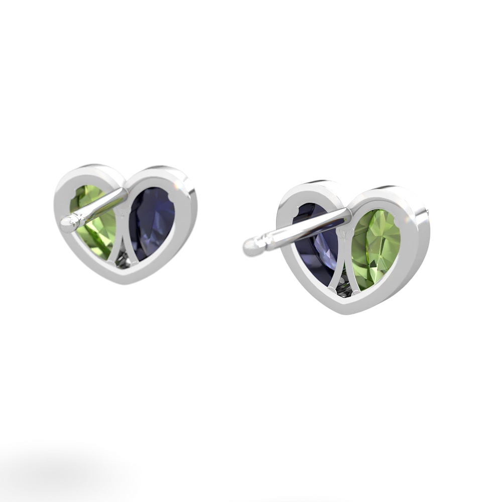 Peridot 'Our Heart' 14K White Gold earrings E5072