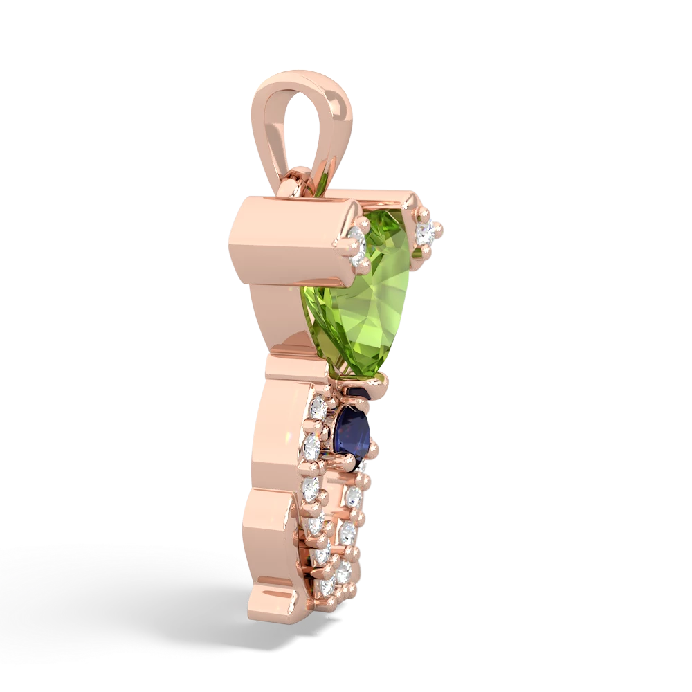 Peridot Puppy Love 14K Rose Gold pendant P5800