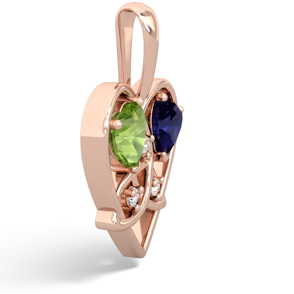 Peridot Celtic Trinity Heart 14K Rose Gold pendant P5331