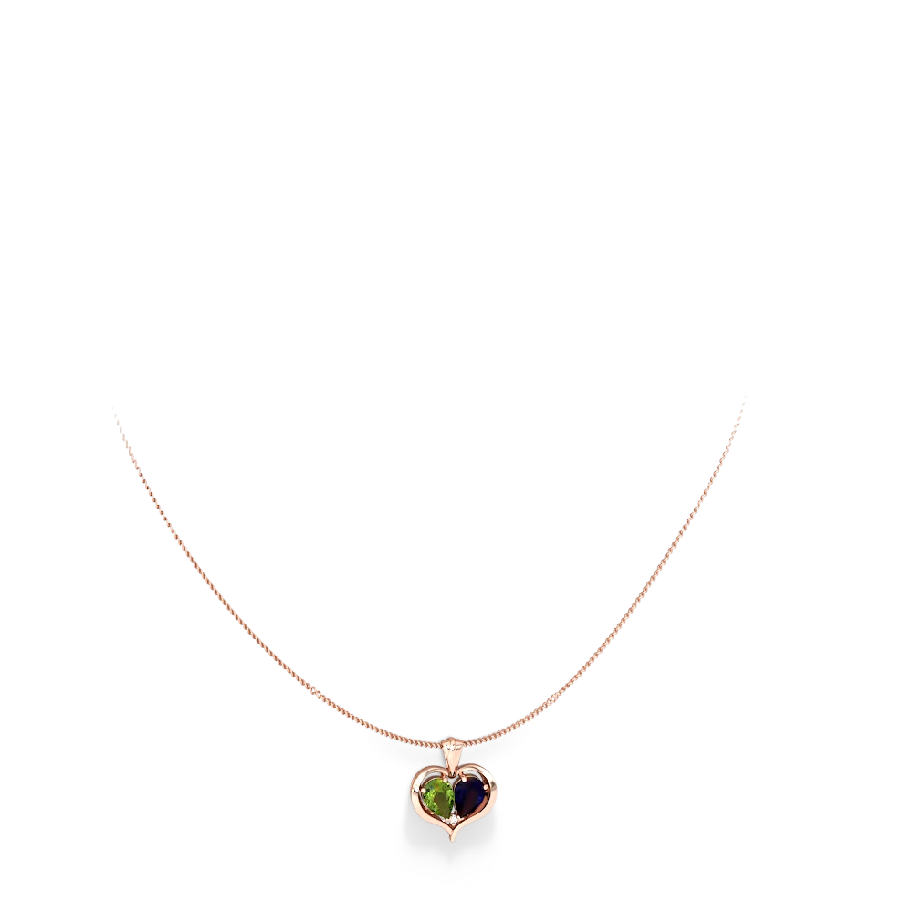 Peridot Two Become One 14K Rose Gold pendant P5330