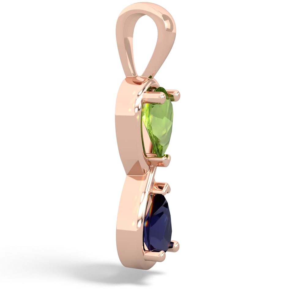 Peridot Infinity 14K Rose Gold pendant P5050