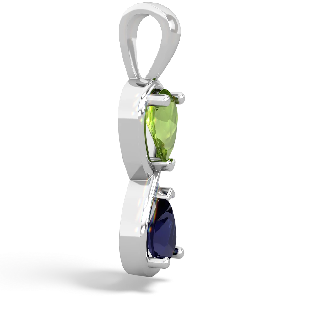 Peridot Infinity 14K White Gold pendant P5050