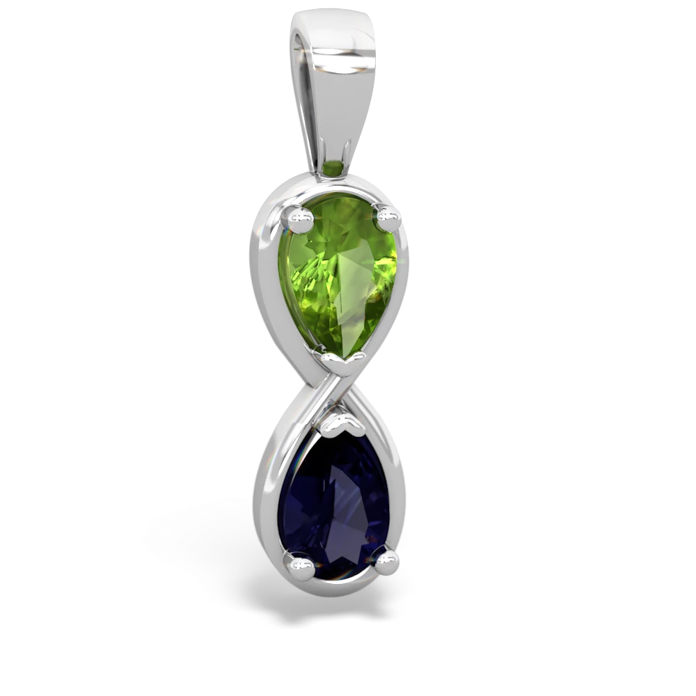 Peridot Infinity 14K White Gold pendant P5050