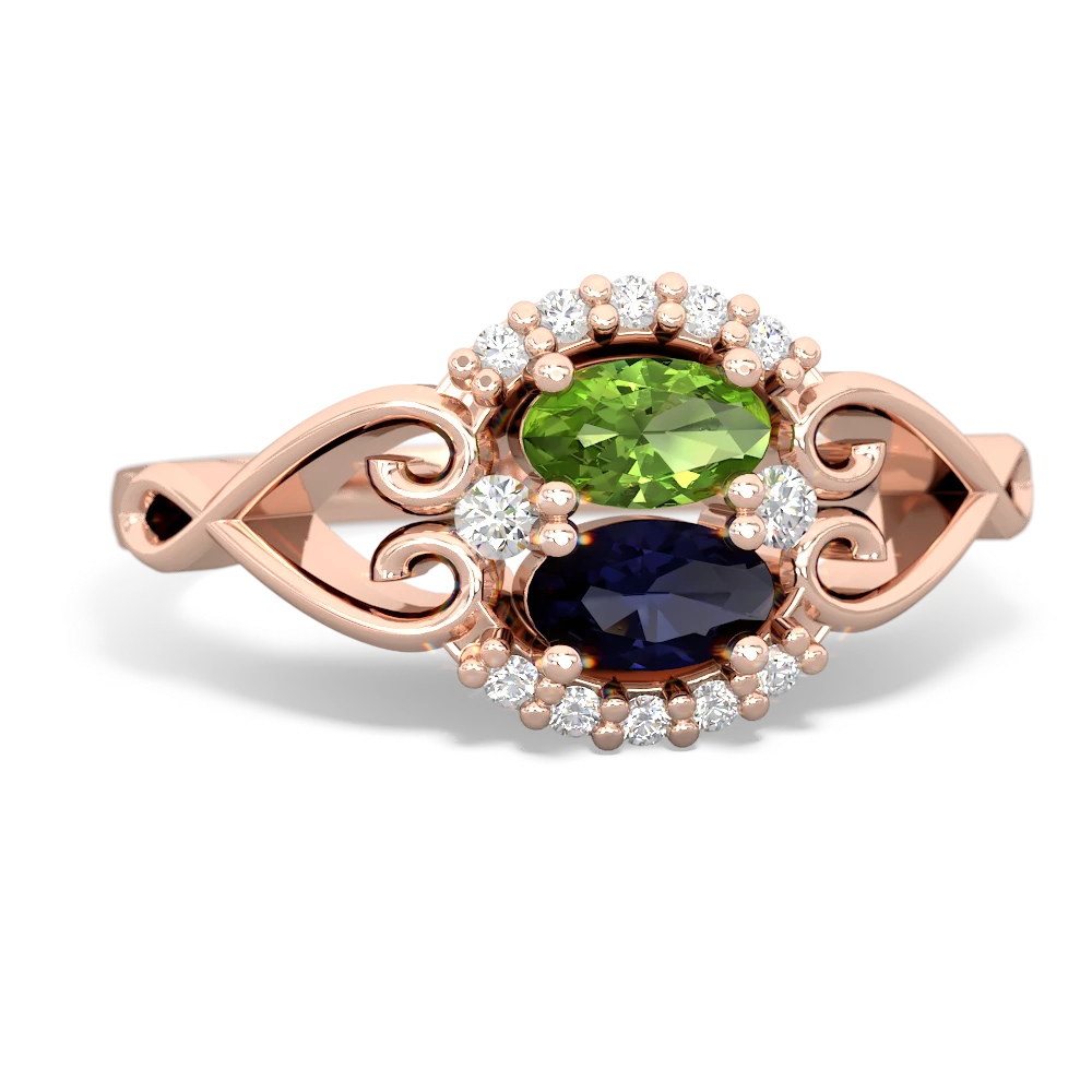 Peridot Love Nest 14K Rose Gold ring R5860