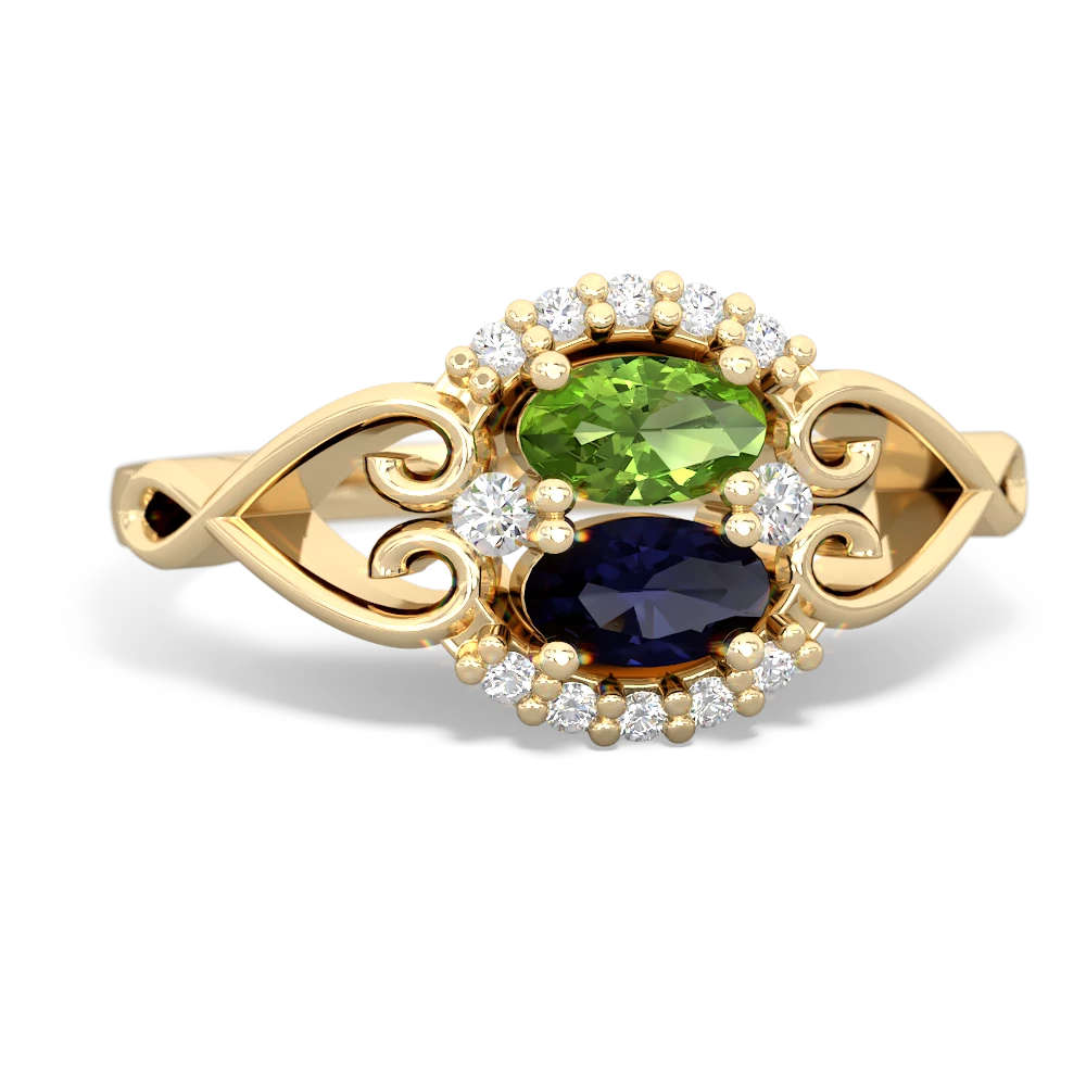 Peridot Love Nest 14K Yellow Gold ring R5860