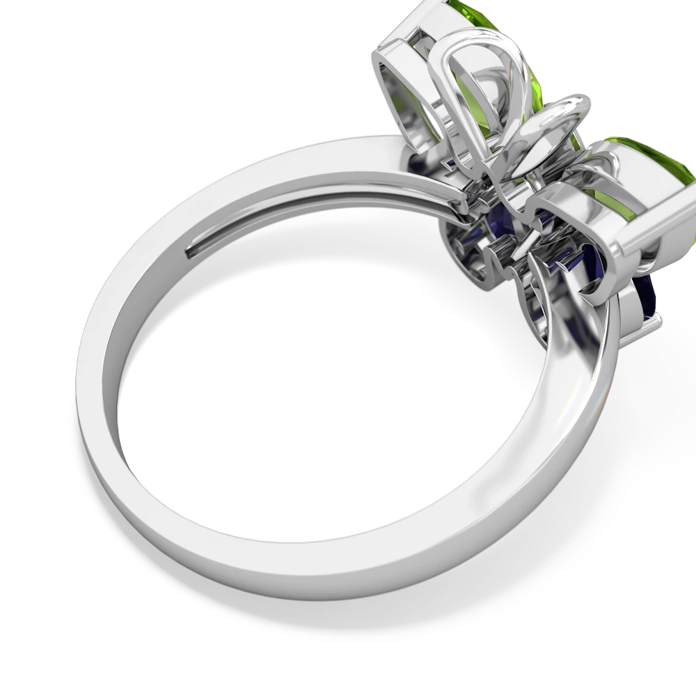 Peridot Butterfly 14K White Gold ring R2215