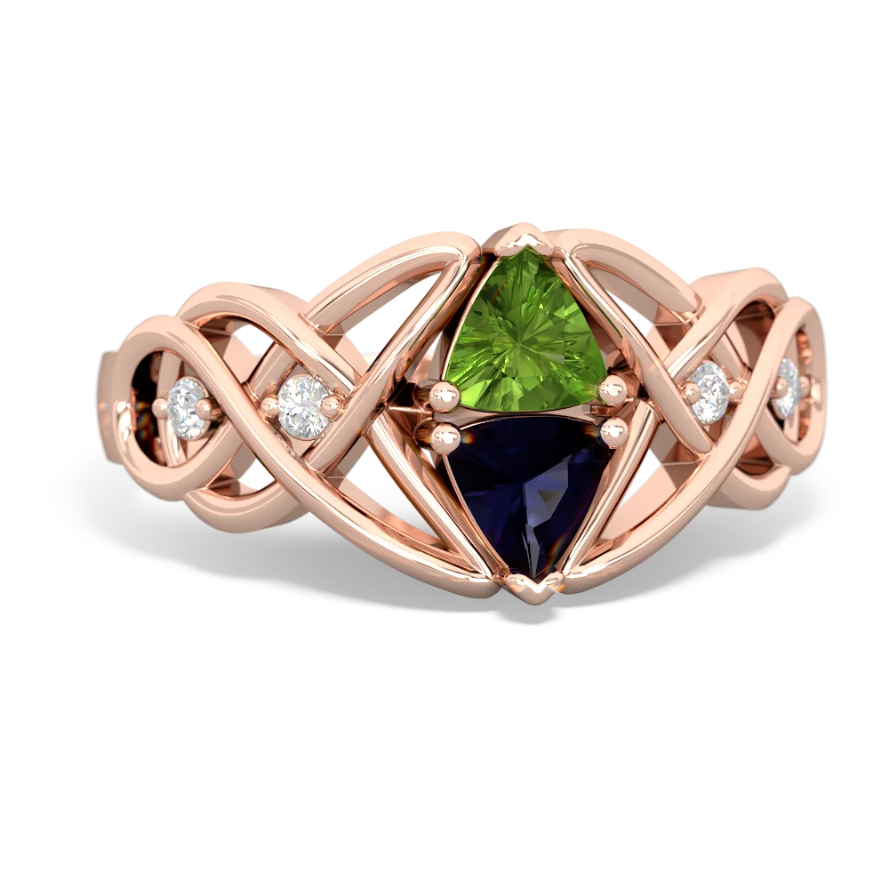 Peridot Keepsake Celtic Knot 14K Rose Gold ring R5300