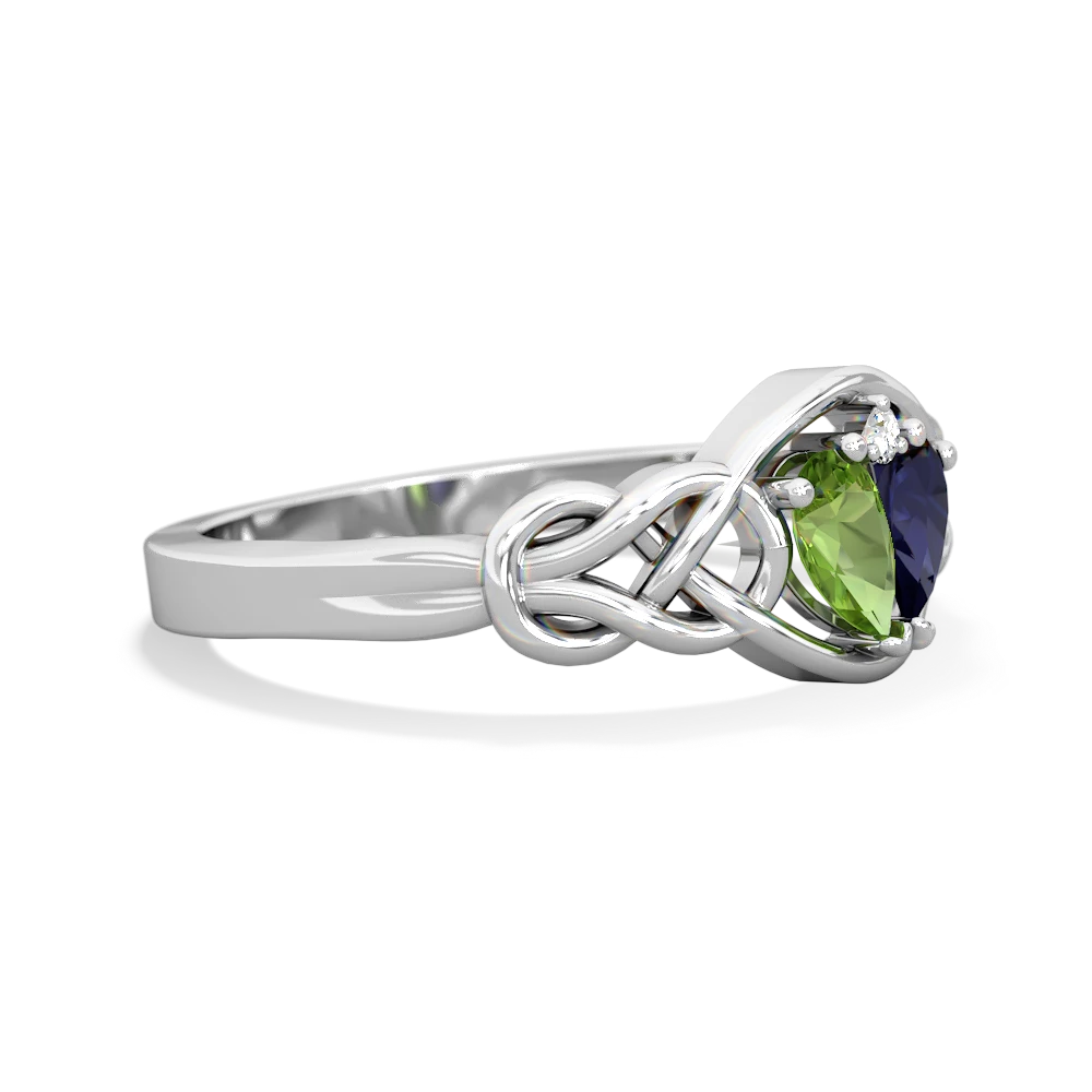 Peridot Celtic Love Knot 14K White Gold ring R5420