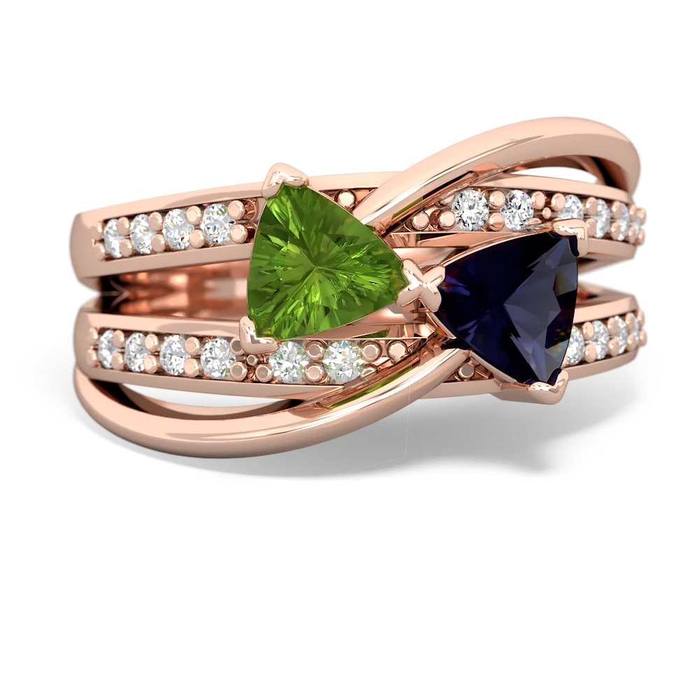 Peridot Bowtie 14K Rose Gold ring R2360