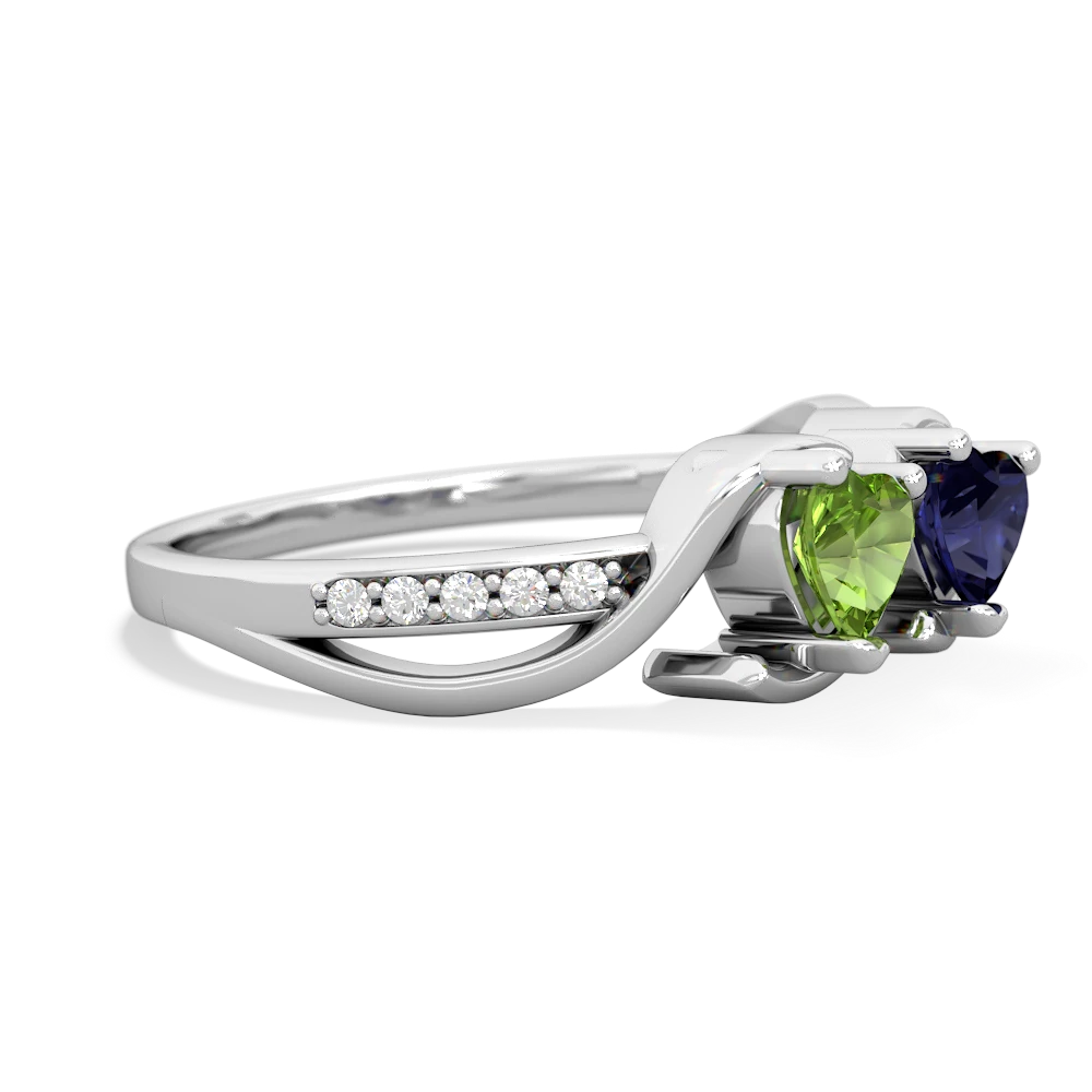 Peridot Side By Side 14K White Gold ring R3090