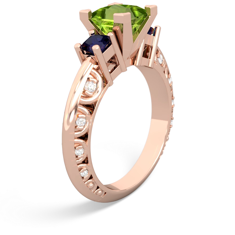 Peridot Eternal Embrace Engagement 14K Rose Gold ring C2001